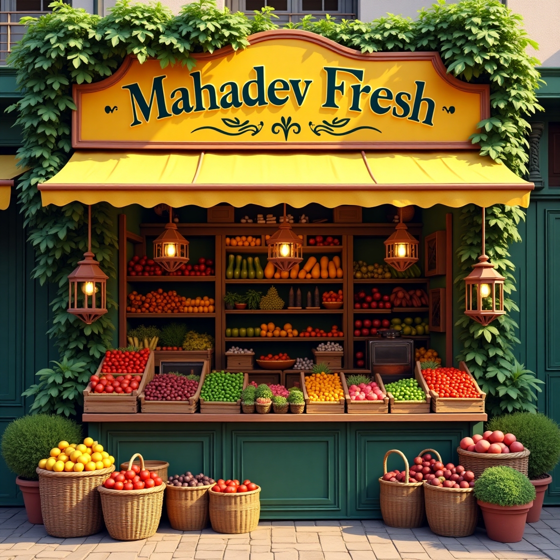 Fresh vegetables display